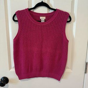 Vintage Magenta Filene's Knit‎ Sweater Vest - Size Medium